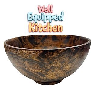 Well Equipped Kitchen Wood Bowl 12 X 12 Mango Wood Pre-Owned Made In Thailand